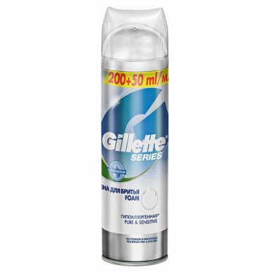 GILLETTE пена для бритья SERIES 250мл Pure&Sensitive (793/352/200)