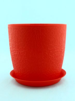 Кашпо Верона, D16 см, 2,3 л, цвет: красный, с поддоном, артикул: М3096