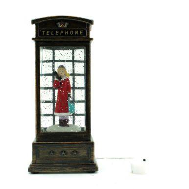 Фигурка женщина/мужчина в телефонной будке с подсветкой цв.черный ACK100520