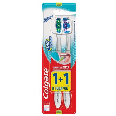 Colgate FCN21684 зубная щетка 360 Суперчистота, средняя жесткость 1 + 1