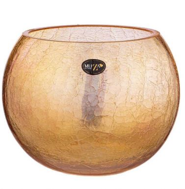 MUZA ваза цилиндр cracle amber 18*16см 380-637
