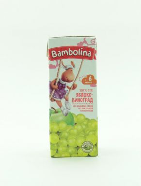 Bambolina Сок детский Яблоко-белый виноград с 6 месяцев, 200 мл