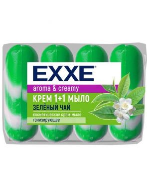 EXXE крем-мыло туалетное 1+1 зеленый чай зеленое 4*90г