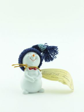 Украшение интерьерное Снеговик в синей вязаной шапке NX26761
