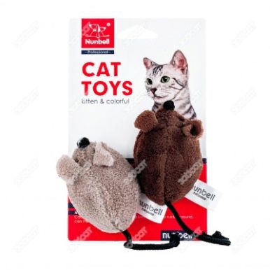 NUNBELL набор игрушек д/кошек мышки с кошачьей мятой 2шт FEMA0420/253152
