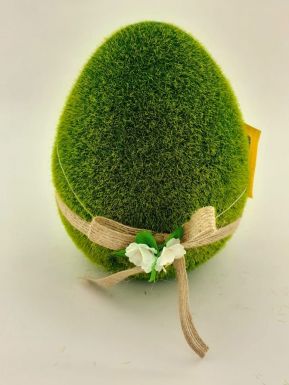 Яйцо декоративное, флокированное, разм. 13х13х18см, цв.зеленый ALX117870