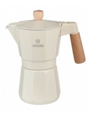 VINZER кофеварка алюминиевая гейзерная latte crema 6 cups 89381