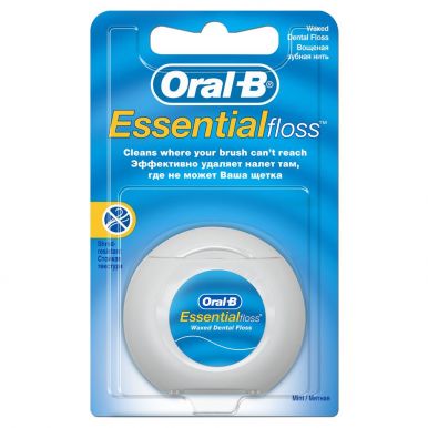 ORAL-B нить зубная essential floss вощенный мятная 50м