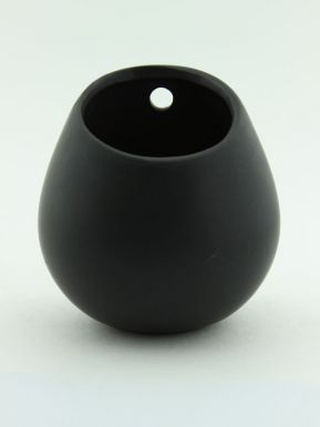 Кашпо Декоративное для цветов 9х10х10,5см, подвесное черное керамика, артикул: Fema0150