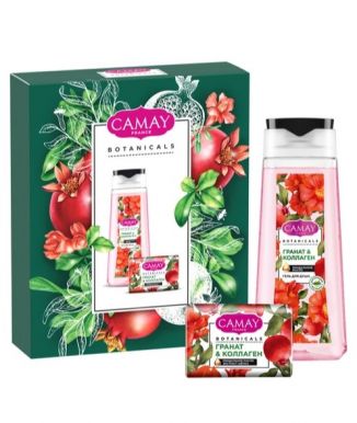 CAMAY набор подарочный женский pomegranate гель д/душа, мыло туалетное