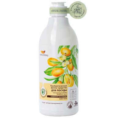 AROMACLEANINQ арома-средство д/мытья посуды пробиотический солнечное настроение 500мл