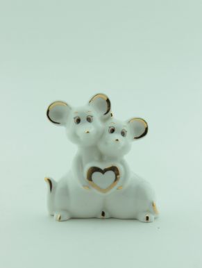Сувенир "Мышата-парочка с сердечком" 7х7,5х3,5 см. (В3822 (58))