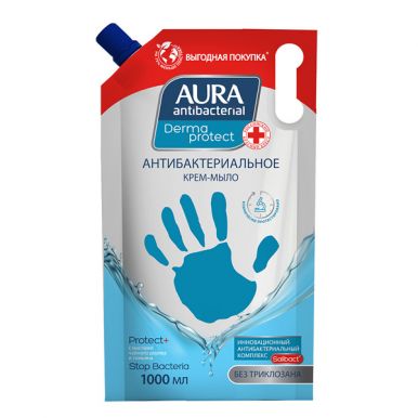 AURA Жидкое мыло антибактериальное Derma Protect, 1 л