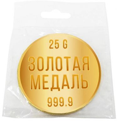 CHOKOCAT медаль золотая медаль молочный шоколад 25 гр шму004