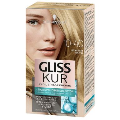 GLISS KUR краска д/волос стойкая с гиалуроновой кислотой т.10-40 бежевый блонд
