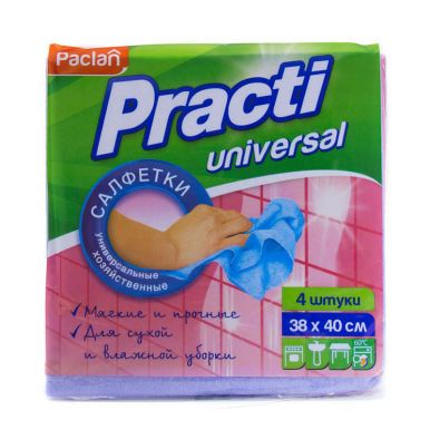 Paclan салфетки Practi хозяйственные универсальные 38х40 см, 4 шт