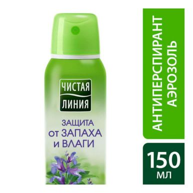 Чистая Линия дезодорант-антиперспирант защита от запаха и влаги аэрозоль, 150 мл