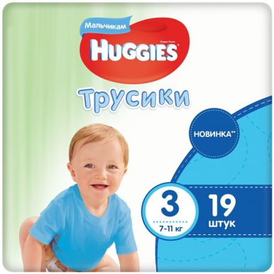 Huggies трусики-подгузники 3 для мальчиков, 7-11 кг, 19 шт