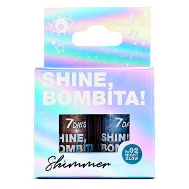 7 DAYS набор шиммеров для глаз и лица, тон 02, Night Glow Nude + Gorgeous Shine, BOMBITA!