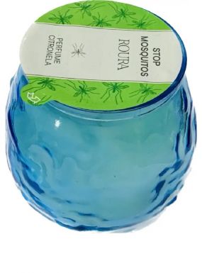 ROURA CITRONELLA свеча антимоскитная в стакане бистро голубой 8,5*8см 340442.039