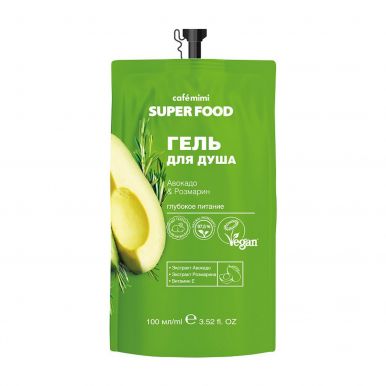 CAFE MIMI SF гель д/душа авокадо и розмарин мяг.уп. 100мл