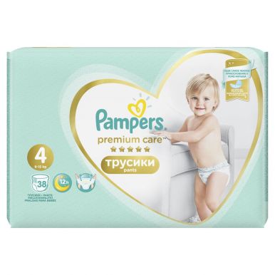 PAMPERS Подгузники-трусики Premium Care Pants для мальчиков и девочек Maxi, 9-15 кг, 38 шт
