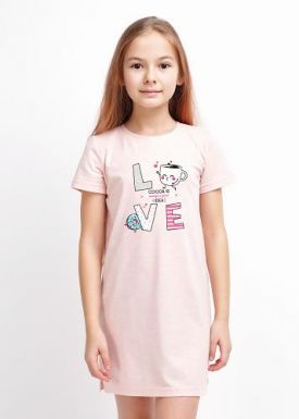 CLEVER Платье для девочки  134-68(34), меланж светло-розовый LDR20-828/1