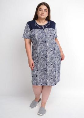 ТаТ Платье женское 170-50-XL, темно-синий-молочный LDR10-043