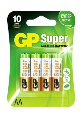 GP батарейки super alkaline 15A3/1-2CR4 AA LR06 4шт