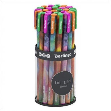 BERLINGO ручка шариковая collision цв.синий 0,7мм