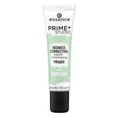 Essence праймер для лица prime + studio redness correcting + pore minimizing primer