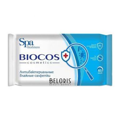 Biocos влажные салфетки Антибактериальные, 60 шт
