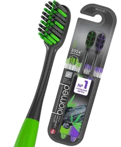 BIOMED BLACK щетка зубная 2шт