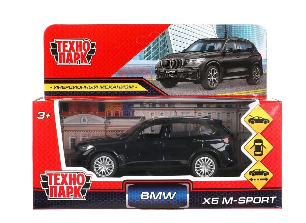 Машина металлическая bmw x5 m-sport инерция черный 12см X5-12-BK