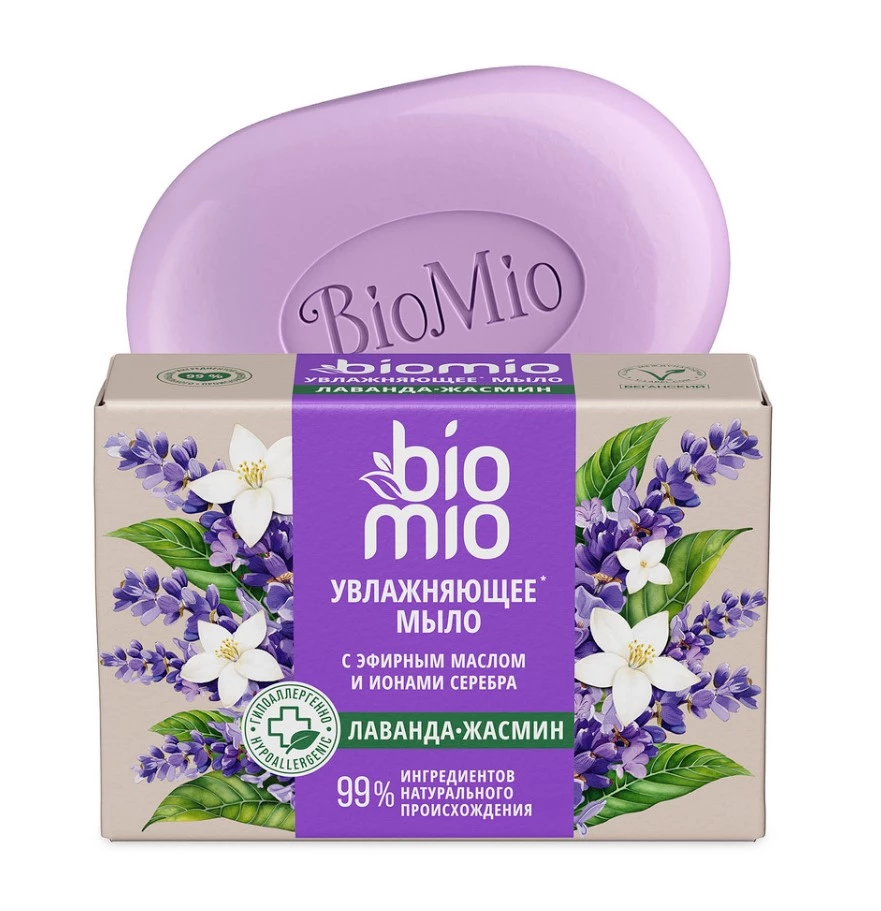 BIOMIO VEGAN-SOAP мыло натуральное лаванда и жасмин 90г