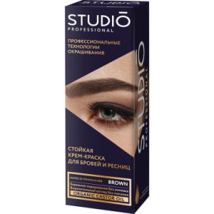 STUDIO краска д/бровей и ресниц коричневая 30мл