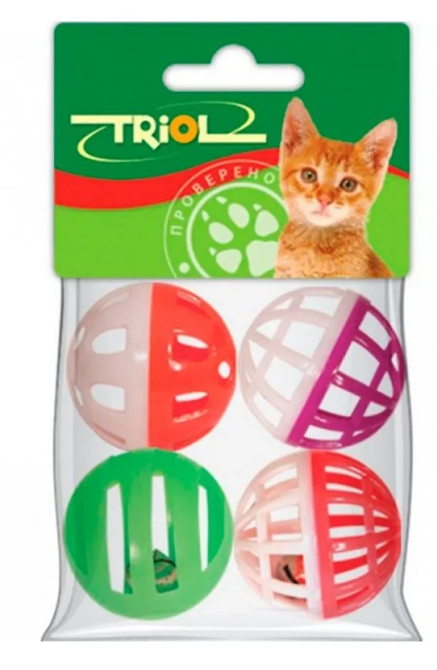 TRIOL набор игрушек д/кошек 4 мяча 4см 22181031
