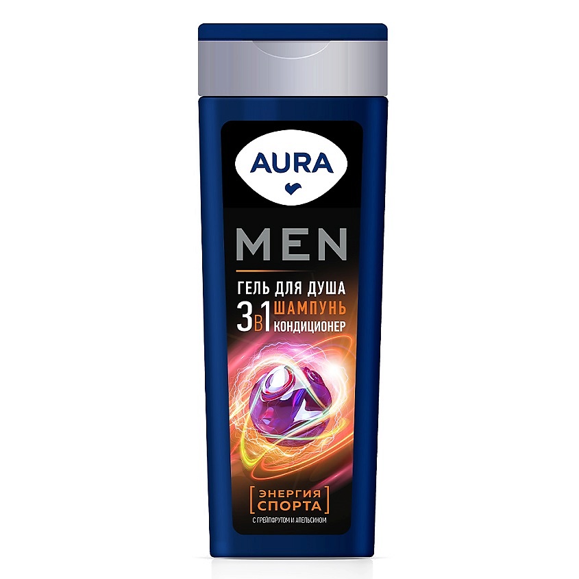 AURA MEN гель д/душа 3в1 энергия спорта 380мл
