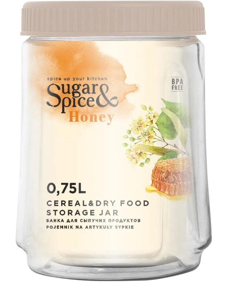 SUGAR&SPICE Honey банка д/сыпучих продуктов латте 0,75л