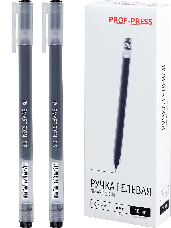 Ручка гелевая черная smart sign РГ-5160