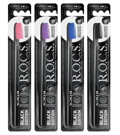 ROCS Black Edition Classic щетка зубная взрослая средняя