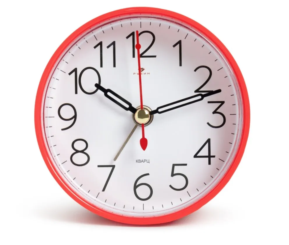 РУБИН будильник кварц корпус красный классика В7-010R