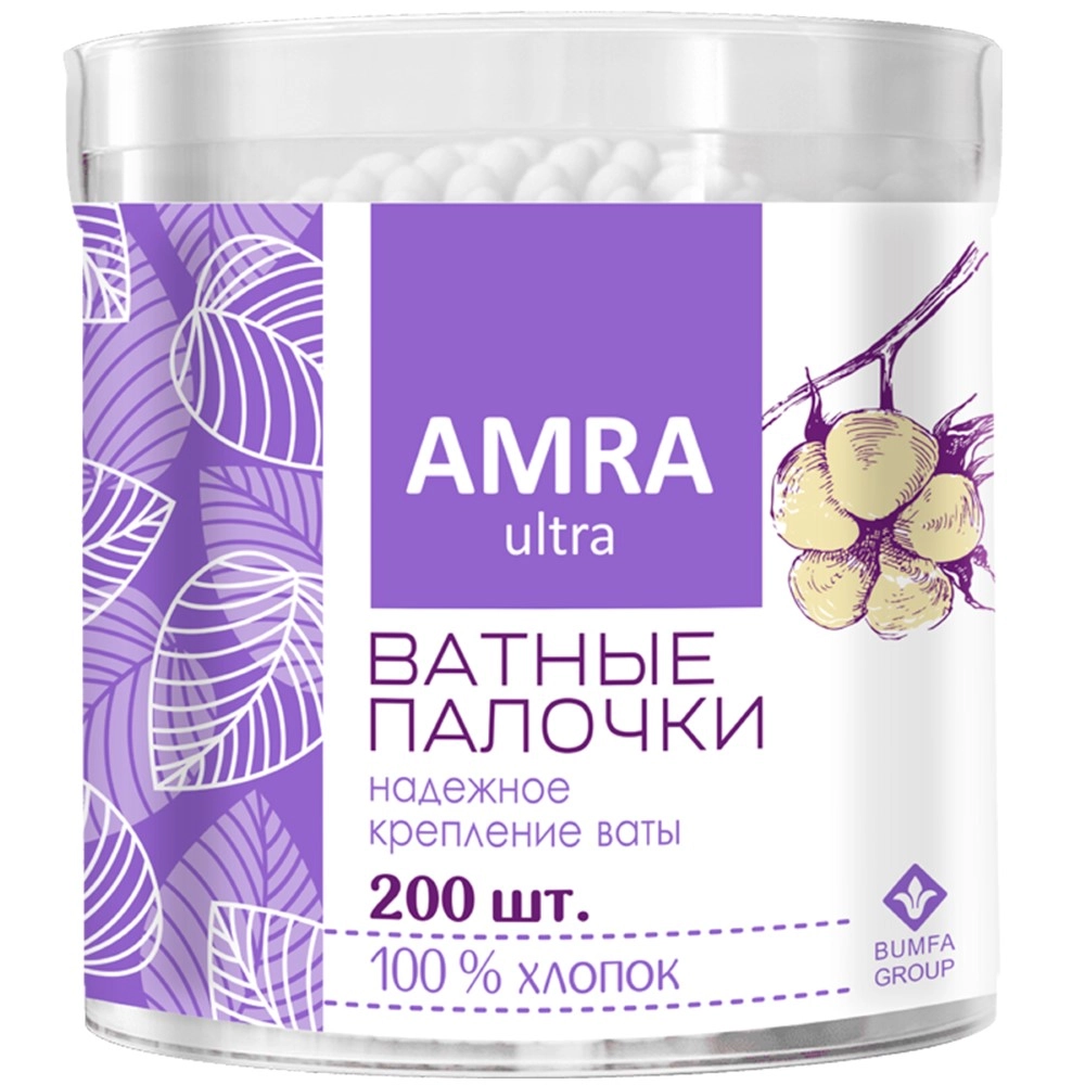 AMRA палочки ватные стакан 200шт