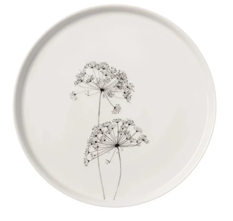 HOME QUEEN Фенхель цв.белый тарелка обеденная 26см 77417