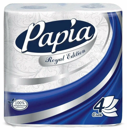 PAPIA Royal Edition бумага туалетная бумага 4сл. 4 рулона                                          