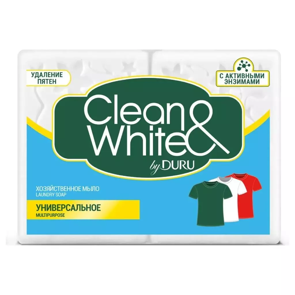 DURU мыло хозяйственное clean&white универсальное 120г 2шт