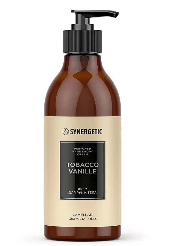 SYNERGETIC крем д/рук и тела табак-ваниль 380мл