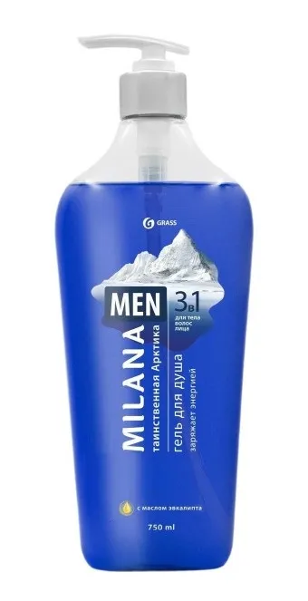 GRASS Milana Men гель д/душа таинственная арктика c маслом эвкалипта 750мл