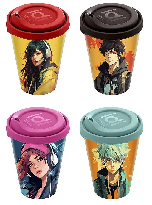 IDILAND стакан детский с крышкой 420мл 222140390/00