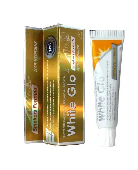 WHITE GLO паста зубная отбеливающая д/курящих 24г